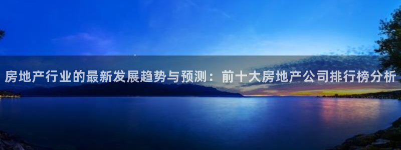 新宝5网站：房地产行业的最新发展趋势与预测：前十大房地产公司